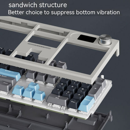 LANGTU LT104 Mechanical Keyboard Backlight Display Flexible DIY Keyboard, Style: Wired Single Mode Silver Axis (White) - Wired Keyboard by LANGTU | Online Shopping UK | buy2fix