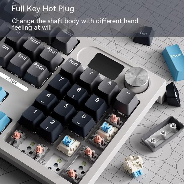 LANGTU LT104 Mechanical Keyboard Backlight Display Flexible DIY Keyboard, Style: Wired Color Screen RGB (Iron Gray) - Wired Keyboard by LANGTU | Online Shopping UK | buy2fix