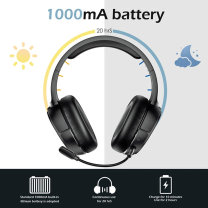 EasySMX V10W Bluetooth 2.4G With Wheat Head Wearing Wireless Game Headset(Black) - Headset & Headphone by EasySMX | Online Shopping UK | buy2fix