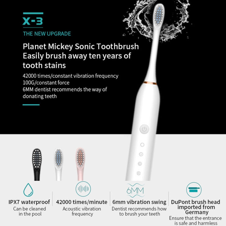 Rechargeable Ultrasonic Soft Bristle Electrical Toothbrushes Flosser 6 Gear With 4 Brushes(White) - Toothbrushes by buy2fix | Online Shopping UK | buy2fix