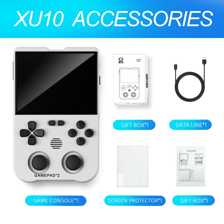 AMPOWN XU10 Handheld Game Console 3.5-Inch IPS Screen Linux System Portable Video Arcade 256G(White) - Pocket Console by AMPOWN | Online Shopping UK | buy2fix
