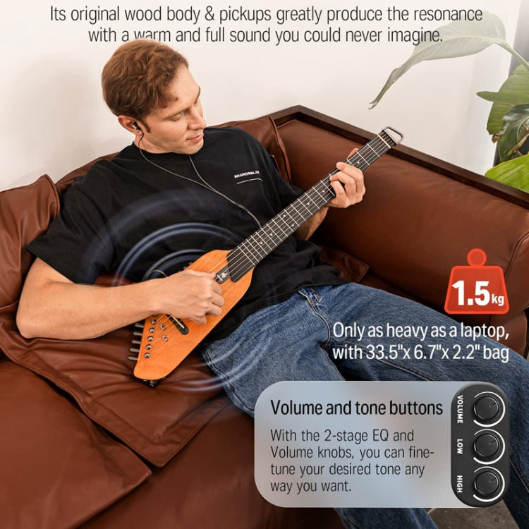 DONNER Smart Headless Silent Guitar Travel Portable Detachable Acoustic Guitar, Style: Mahogany Sunrise Color - Stringed Instruments by DONNER | Online Shopping UK | buy2fix