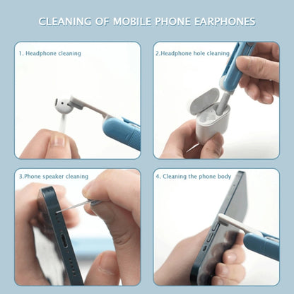 Bluetooth Earphone Cleaning Artifact Phone Dust Removal Tool Multi-Function Cleaning Brush(Sky Blue) - Other Accessories by buy2fix | Online Shopping UK | buy2fix