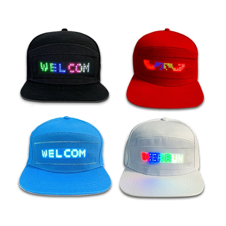 LED Luminous Advertising Hat DIY Words Pixel Lighting Rechargeable Bluetooth APP Control Scrolling Message Flexible Cap(Mixed Color Letter Black) - Peaked Cap by buy2fix | Online Shopping UK | buy2fix