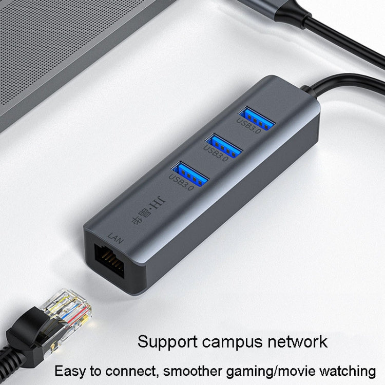 JINGHUA Gigabit LAN Converter For Computer External Driverless Network Card, Specification: USB3.0 Four Port - USB Network Adapter by JINGHUA | Online Shopping UK | buy2fix