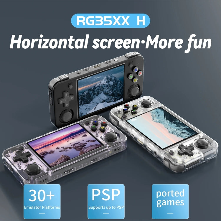 ANBERNIC RG35XX H Handheld Game Console 3.5 Inch IPS Screen Linux System 64GB+128GB(Black) - Pocket Console by ANBERNIC | Online Shopping UK | buy2fix