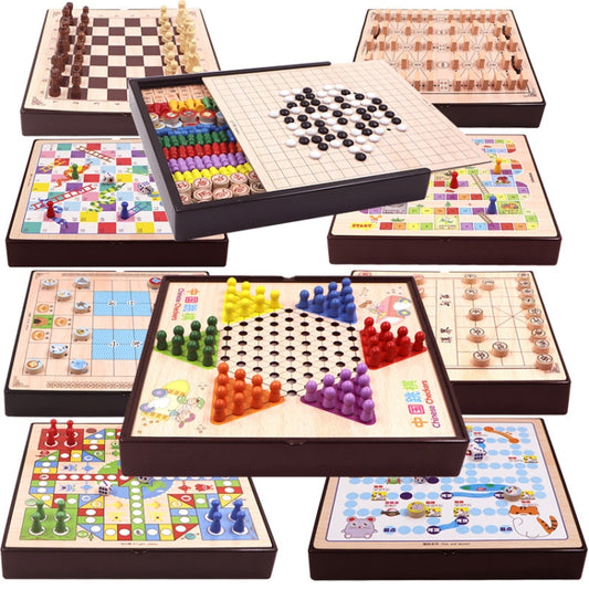 10 in 1 Wooden Multifunctional Parent-Child Interactive Children Educational Chessboard Toy Set - Table Games by buy2fix | Online Shopping UK | buy2fix