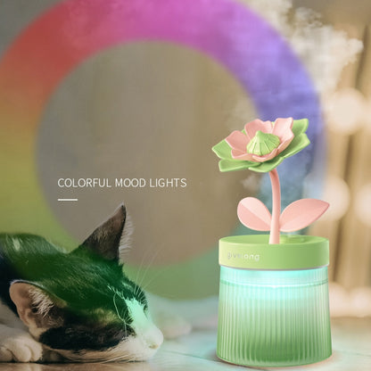 Flower Spray Hhydrating Colorful Atmosphere Light USB Aromatherapy Humidifier, Color: Gardenia Purple - Air Purifiers & Accessories by buy2fix | Online Shopping UK | buy2fix