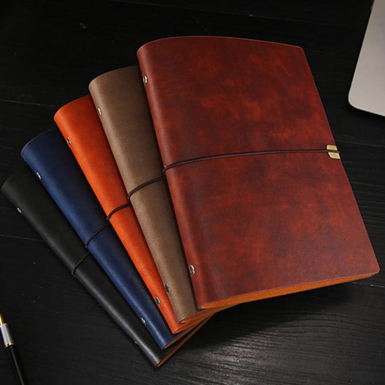 A5 Business Office Loose Leaf Notes Student Conference Diary Recording Notebooks(Red Brown) - Notebooks by buy2fix | Online Shopping UK | buy2fix