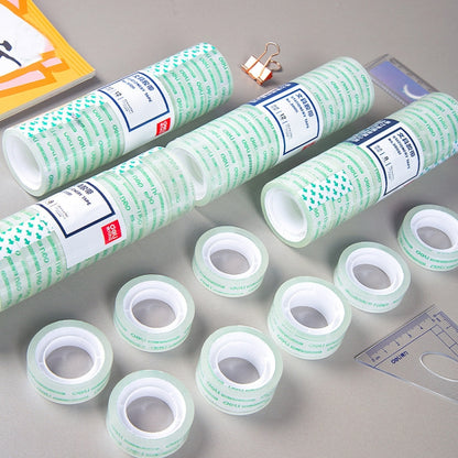 8 Rolls Wide 1.8cm x Length 27.3m Deli Small High Viscosity Office Transparent Tape Student Stationery Tape - Tape & Solid glue by Deli | Online Shopping UK | buy2fix