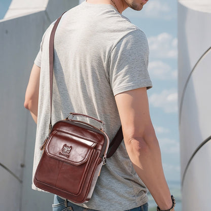 BULL CAPTAIN 049 Large-capacity First-layer Cowhide Retro Single-shoulder Crossbody Bag(Coffee) - Single-shoulder Bags by BULL CAPTAIN | Online Shopping UK | buy2fix