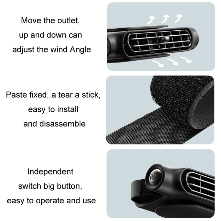 Car Turbine High Wind USB Plug-in Seat Back Fan(CF03 White) - Heating & Fans by buy2fix | Online Shopping UK | buy2fix