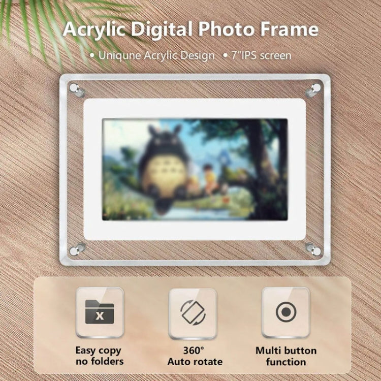7 Inch Acrylic HD Digital Photo Frame Desktop Smart Motion Video Player Ornament(UK Plug) - 1.5-7.0 inch by buy2fix | Online Shopping UK | buy2fix