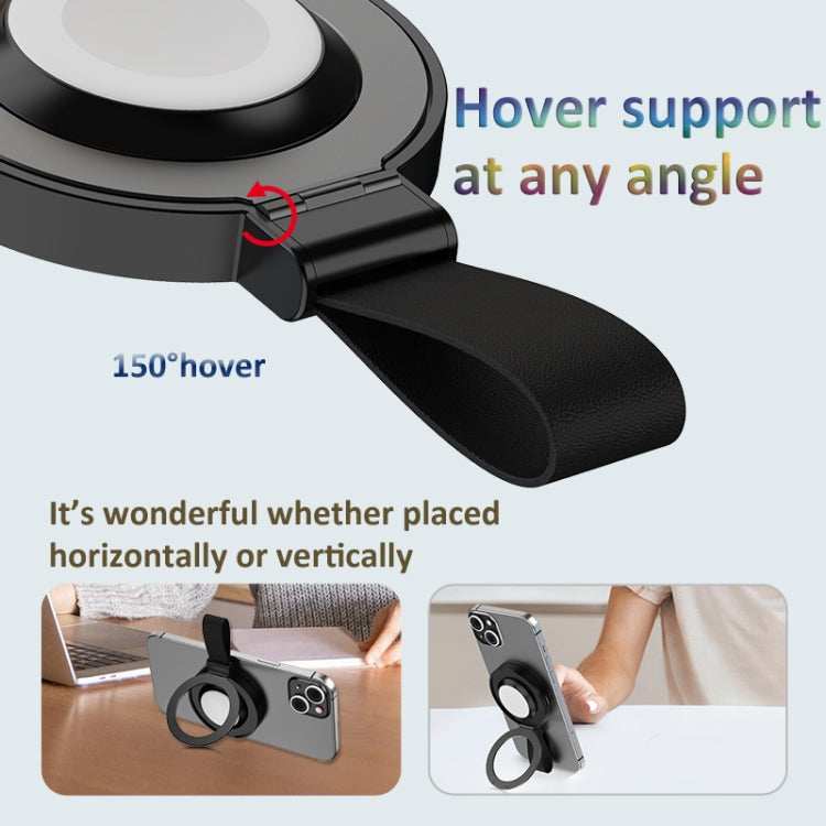 3 In 1 Magnetic Wireless Charger Mobile Phone Ring Holder(Black) - Wireless Charger by buy2fix | Online Shopping UK | buy2fix