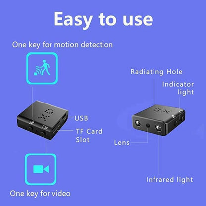 XD Camera 1080p HD Video Smart IR-CUT Infrared Night Vision Sports Camera(Direct Version No Battery) - Mini Camera by buy2fix | Online Shopping UK | buy2fix