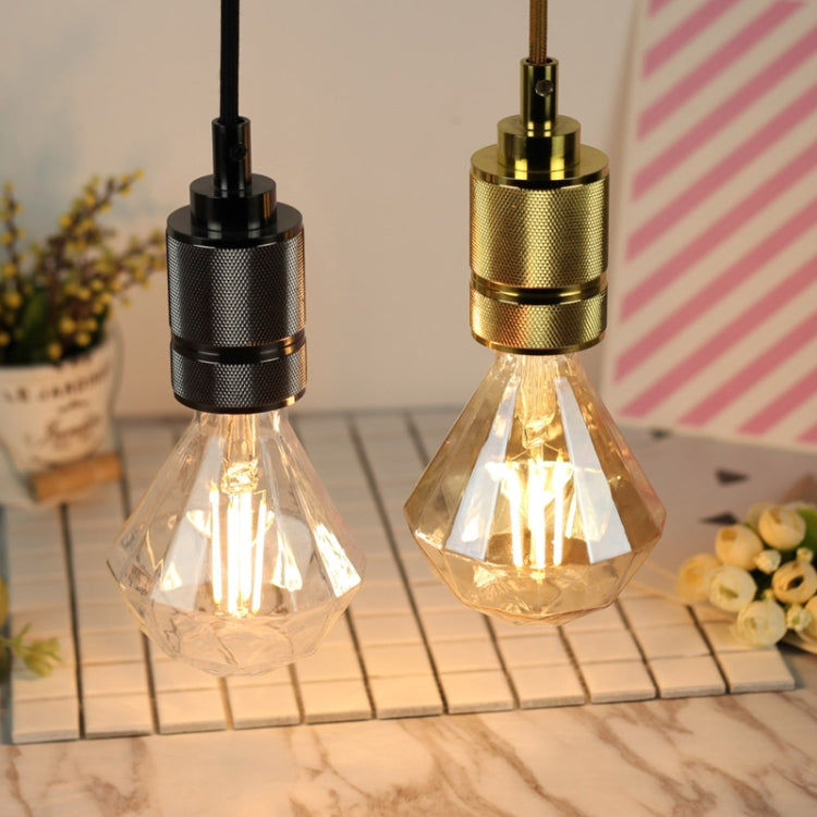 E27 Screw Port LED Vintage Light Shaped Decorative Illumination Bulb, Style: Flat Diamond Transparent(110V 4W 2700K) - LED Blubs & Tubes by buy2fix | Online Shopping UK | buy2fix