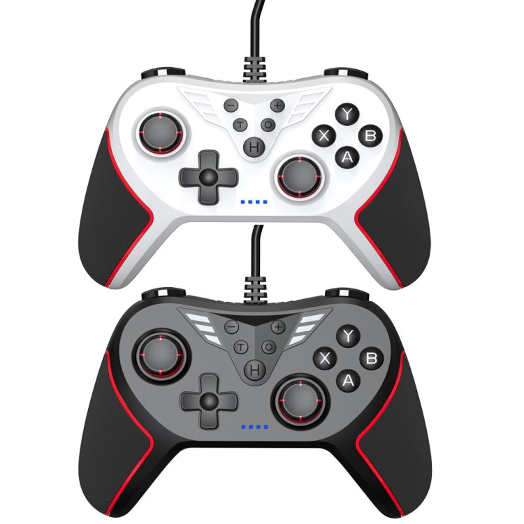 For Switch / PC USB Wired Gamepad With Vibration And Burst Function(White) - Gamepads by buy2fix | Online Shopping UK | buy2fix
