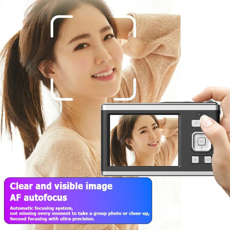 4K HD Optical Zoom Digital Camera 60MP Dual Screen Selfie Camera, No Memory(Silver) - Video Cameras by buy2fix | Online Shopping UK | buy2fix