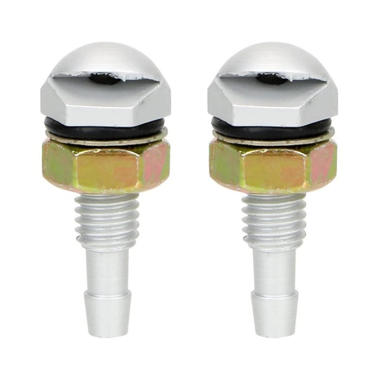 2pcs /Set Automotive Glass Washer Sprayer Aluminum Cap Nozzle(White) - Windscreen Wipers by buy2fix | Online Shopping UK | buy2fix