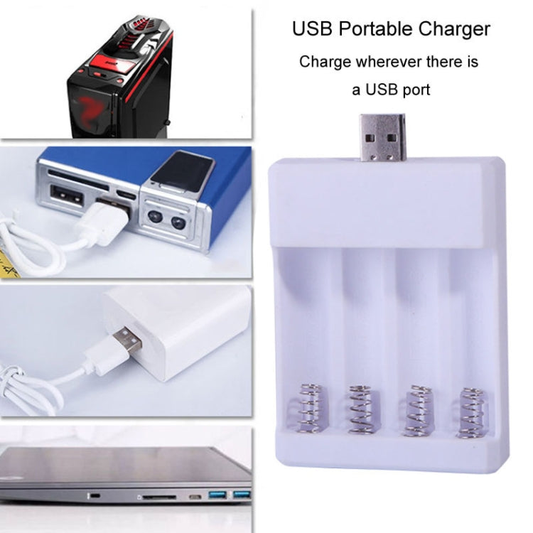 Fast USB 4 Slot Battery Charger AA/AAA Rechargeable Battery Universal Four Slot Charging Box, Model: Directly Plug-in - Charger & Converter by buy2fix | Online Shopping UK | buy2fix