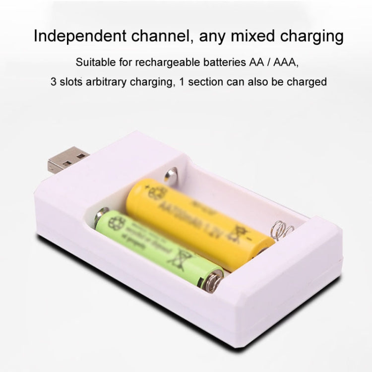 USB 3-Slot Battery Charger Universal Charger For Toys With AA / AAA Rechargeable Batteries - Charger & Converter by buy2fix | Online Shopping UK | buy2fix