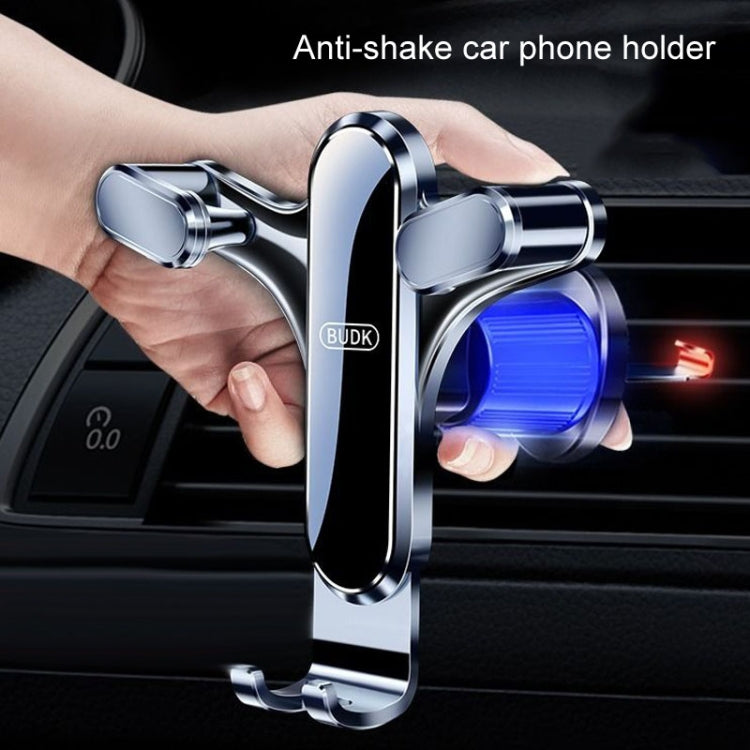 BUDK Triangle Gravity Sensor Car Phone Bracket Car Air Vent Navigation Holder, Model: Suction Cup Base Model - Car Holders by BUDK | Online Shopping UK | buy2fix