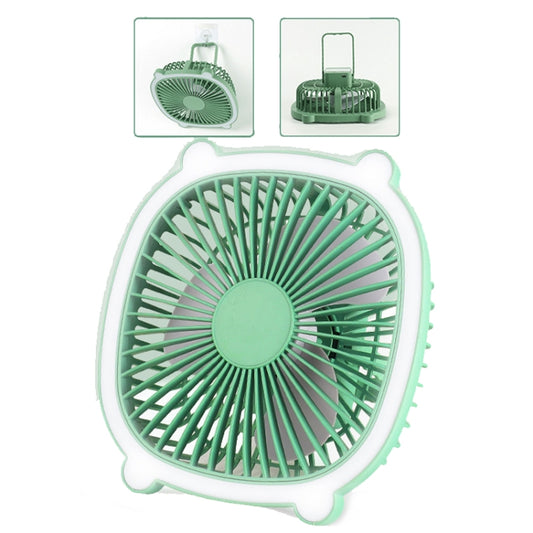 Rechargeable Table Fan With Reading LED Light  3 Wind Speed Adjustment(Green) - Electric Fans by buy2fix | Online Shopping UK | buy2fix