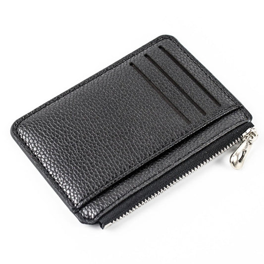 Multi-card Slot Zipper Card Holder Large Capacity Ultra-thin Coin Purse(Black) - Card & Passport Bags by Pieru | Online Shopping UK | buy2fix