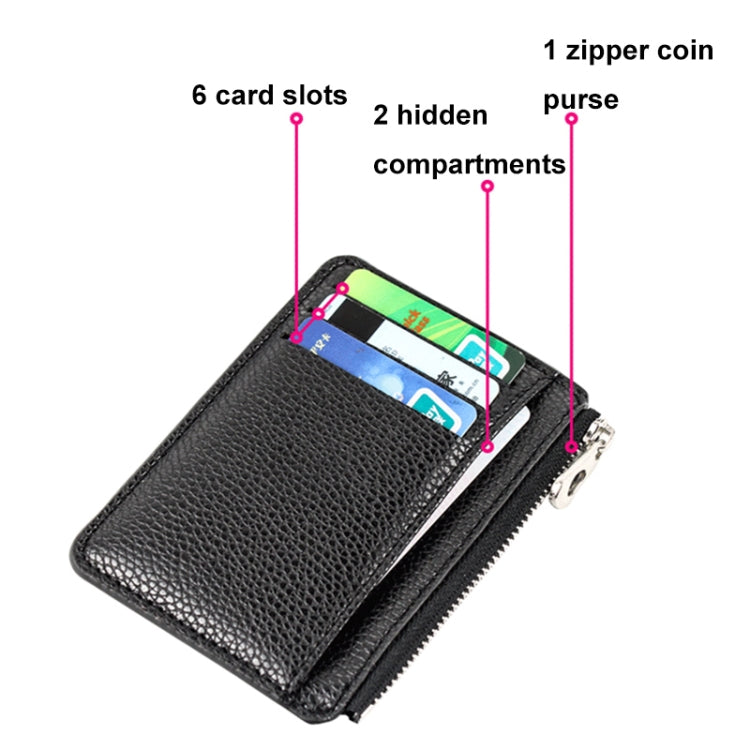 Multi-card Slot Zipper Card Holder Large Capacity Ultra-thin Coin Purse(Sky Blue) - Card & Passport Bags by Pieru | Online Shopping UK | buy2fix