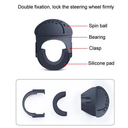 Steering Wheel One-Hand Turning Bearing Type Power-Saving Ball(Black) - Seat Belts & Padding by buy2fix | Online Shopping UK | buy2fix