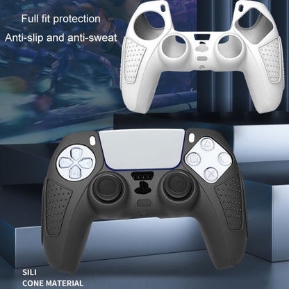 For PS5 Gamepad Silicone Protective Case Anti-Skid Soft Silicone Cover, Color: White+8 Hats - Cases by buy2fix | Online Shopping UK | buy2fix