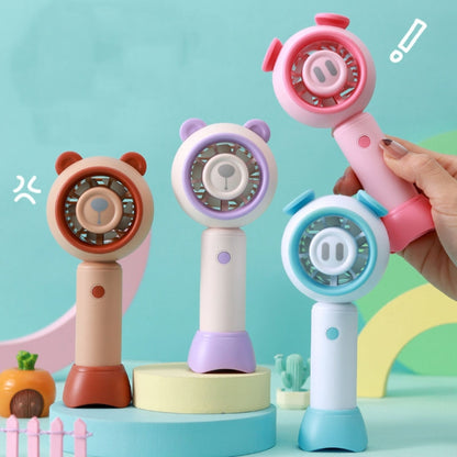 USB Handheld Fan Mini Portable Desktop Cute Cartoon Fan(Pink Pig) - Electric Fans by buy2fix | Online Shopping UK | buy2fix