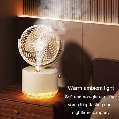 USB Charging Cooler Air Conditioning Fan Desktop Cooling Fan Swing Humidifier(Beige) - Electric Fans by buy2fix | Online Shopping UK | buy2fix