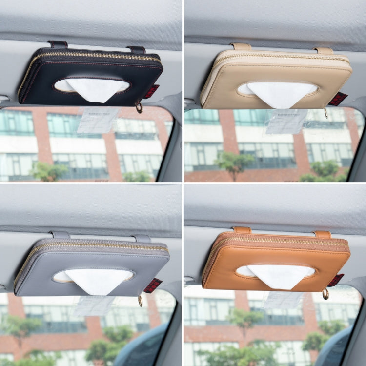 Car Sun Visor Skylight Hanging Tissue Box(H052 Gray) - Stowing Tidying by buy2fix | Online Shopping UK | buy2fix