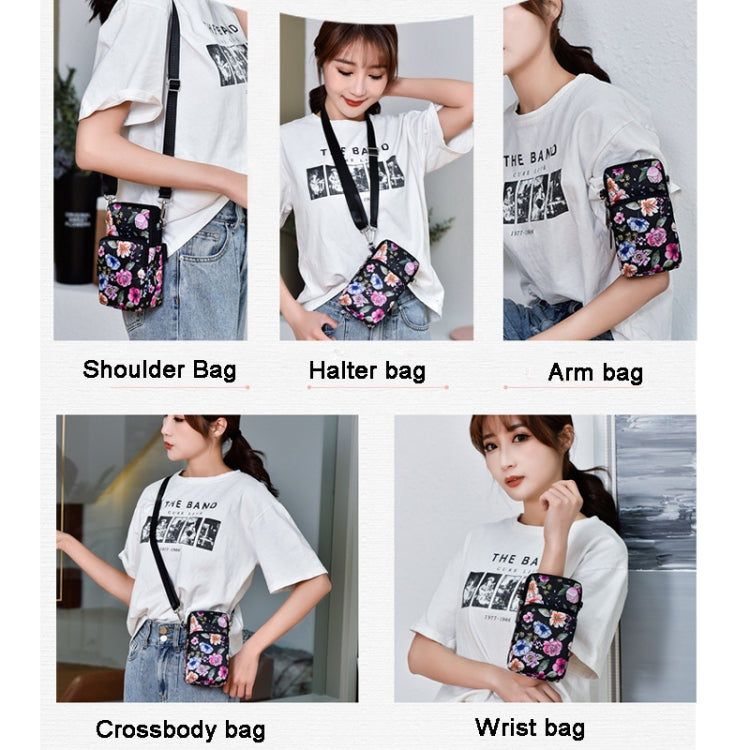 Printed Crossbody Mobile Phone Bag Mini Wallet With Arm Band, Style: Heart - Single-shoulder Bags by buy2fix | Online Shopping UK | buy2fix