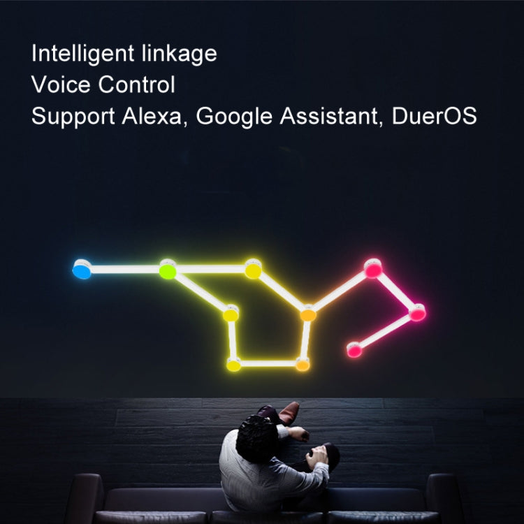 JSK-P30 9 Sections Smart WiFi Bluetooth Splicing Atmosphere Light Sound Control Constellation Light Support Amazon Alexa / Google Assistant / DuerOS AU Plug(White) - Novelty Lighting by buy2fix | Online Shopping UK | buy2fix