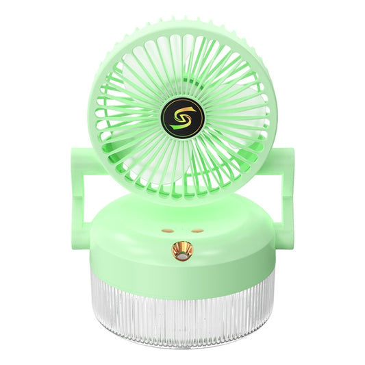 USB Charging Folding Desktop Spray Humidification Fan with Night Light(Green) - Electric Fans by buy2fix | Online Shopping UK | buy2fix