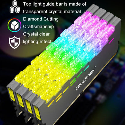 COOLMOON RA-2 Heatsink Cooler ARGB Colorful Flashing Memory Bank Cooling Radiator For PC Desktop Computer Accessories(Gray) - Fan Cooling by COOLMOON | Online Shopping UK | buy2fix