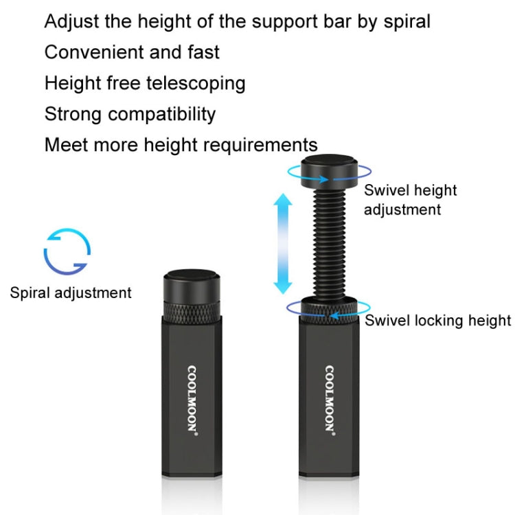 COOLMOON Graphics Card Stand Desktop Computer Graphics Card Vertical Top Support Bracket Screw Telescopic Support Rods, Adjustable Height: 5-8cm (Silver) - Caddies & Enclosures by COOLMOON | Online Shopping UK | buy2fix