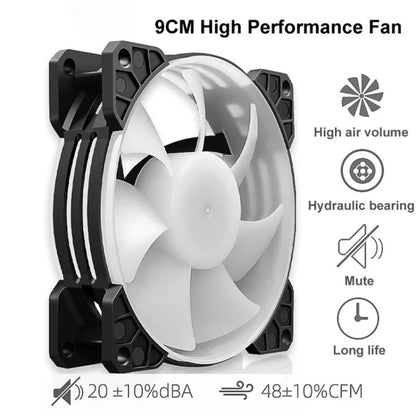 COOLMOON Frost Double Copper Tube CPU Fan Desktop PC Illuminated Silent AMD Air-Cooled Cooler, Style: P22 Streamline Edition Double Fan - Fan Cooling by COOLMOON | Online Shopping UK | buy2fix