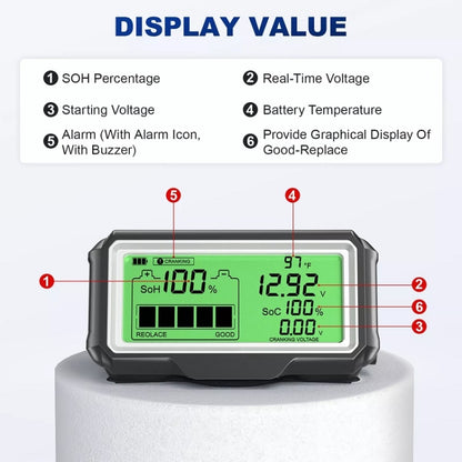 ANCEL 12V LED Car Battery Tester SOH/SOC Rechargeable Battery Analysis Tool - Electronic Test by Ancel | Online Shopping UK | buy2fix