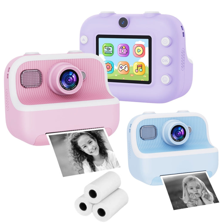 M8 2.4-Inch 1080P HD 2400W Pixel Dual-Camera Children Thermal Printing Camera, Color: Purple+32GB - Children Cameras by buy2fix | Online Shopping UK | buy2fix