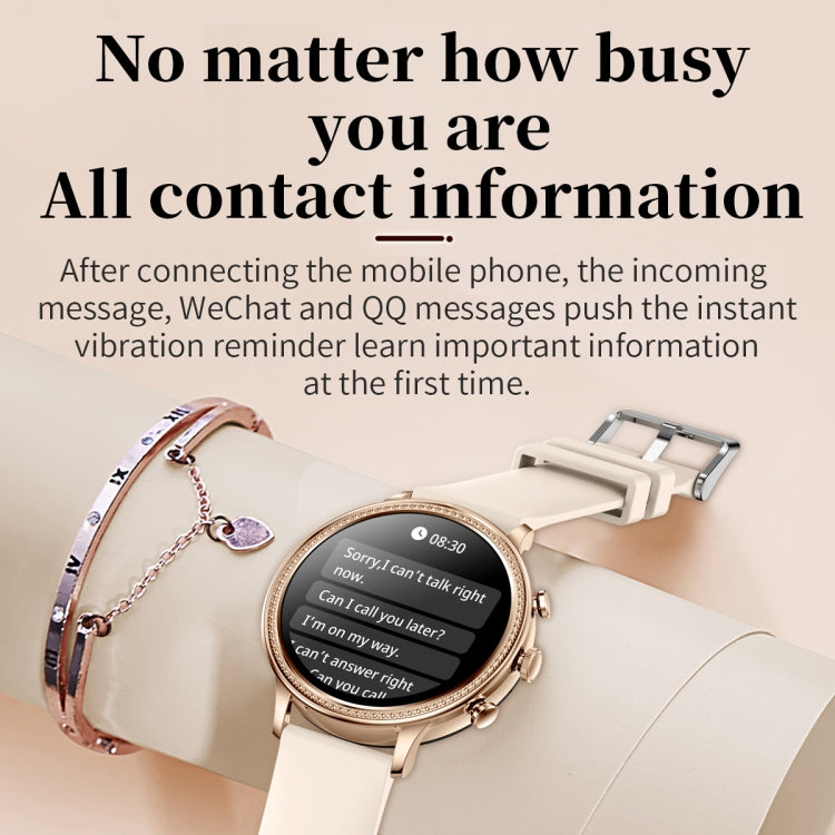 V60 1.39 Inch Health Monitoring Multifunctional Waterproof Bluetooth Call Smart Watch, Color: Gold Steel - Smart Watches by buy2fix | Online Shopping UK | buy2fix