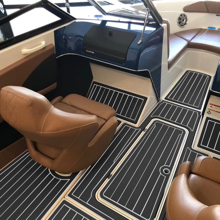 240x90x0.6cm Black White Yacht Imitation Teak Anti-Slip Deck EVA Mat - Floor Mats by buy2fix | Online Shopping UK | buy2fix