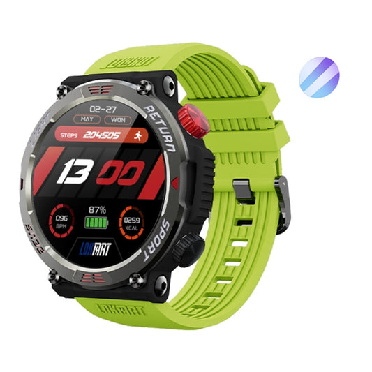 LOKMAT ZEUS 5 PRO 1.46 Inch 5ATM Waterproof Flashlight Bluetooth Call Smart Watch(Fluorescent Green) - Smart Watches by LOKMAT | Online Shopping UK | buy2fix