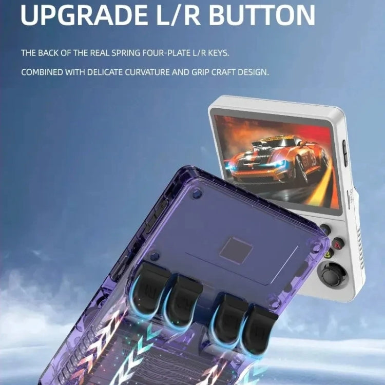 R36S Retro Handheld Game Console Linux System 3.5-Inch IPS Screen Portable Video Player 128G Purple Transparent - Pocket Console by buy2fix | Online Shopping UK | buy2fix