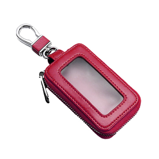 Car Remote Control Universal Visible Zipper Key Case(Claret) - Car Key Cases by buy2fix | Online Shopping UK | buy2fix