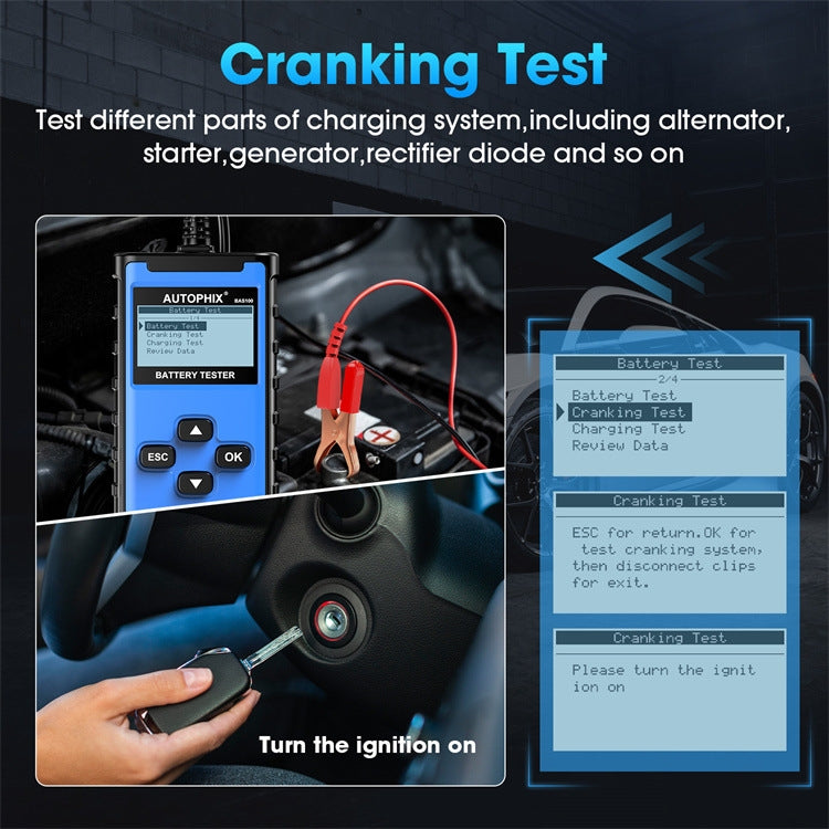 AUTOPHIX BAS100 12V / 24V 100-2000CCA Car Battery Test Analyzer - Electronic Test by AUTOPHIX | Online Shopping UK | buy2fix