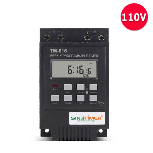 SINOTIMER TM616B-1 110V 30A Weekly Programmable Digital Timer Switch Relay Control - Switch by SINOTIMER | Online Shopping UK | buy2fix