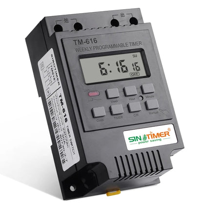 SINOTIMER TM616B-1 110V 30A Weekly Programmable Digital Timer Switch Relay Control - Switch by SINOTIMER | Online Shopping UK | buy2fix